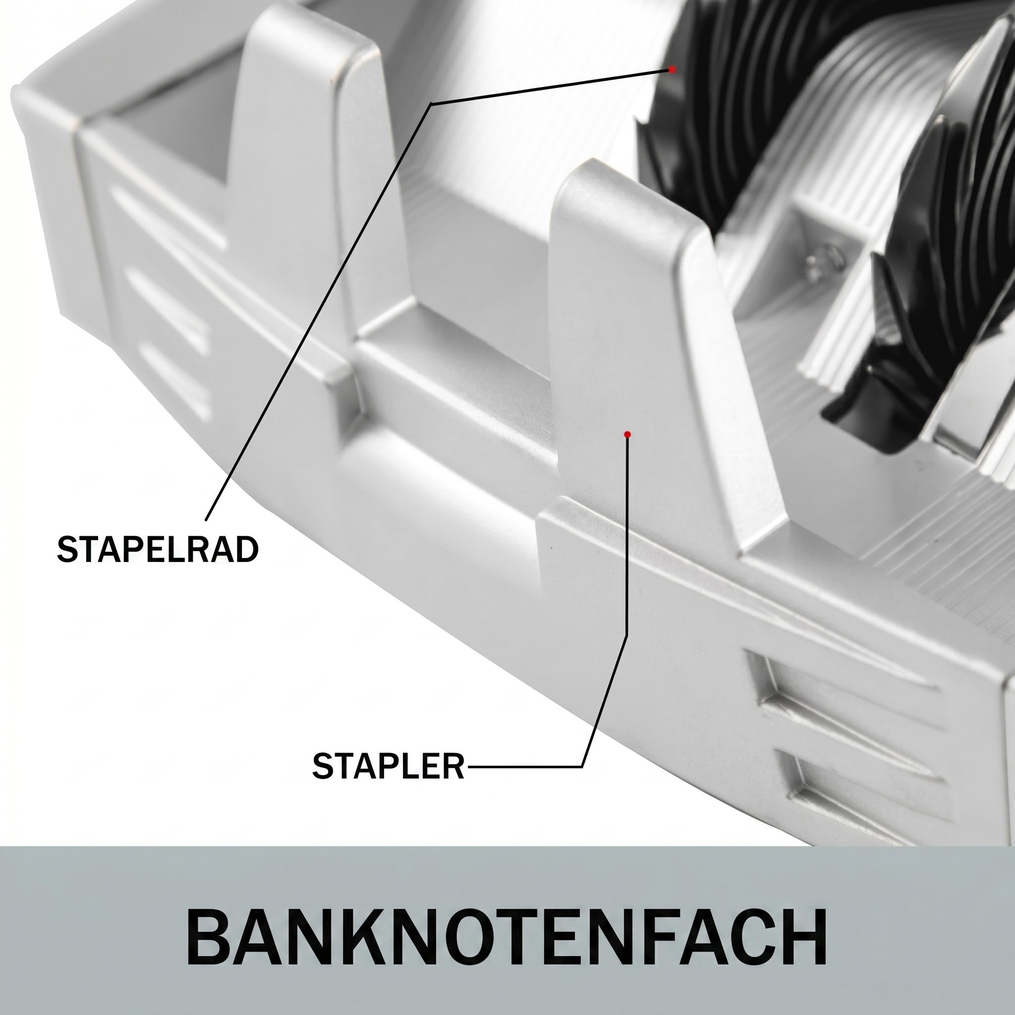 Geldzählmaschine mit Falschgelderkennung (UV/MG) — Banknotenzähler für Euro, bis 1000 Scheine/min