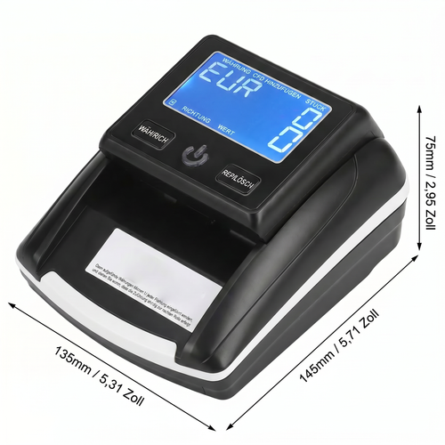 Falschgeldprüfer UV/MG/IR — mobiler Banknotenprüfer für Euro & Dollar
